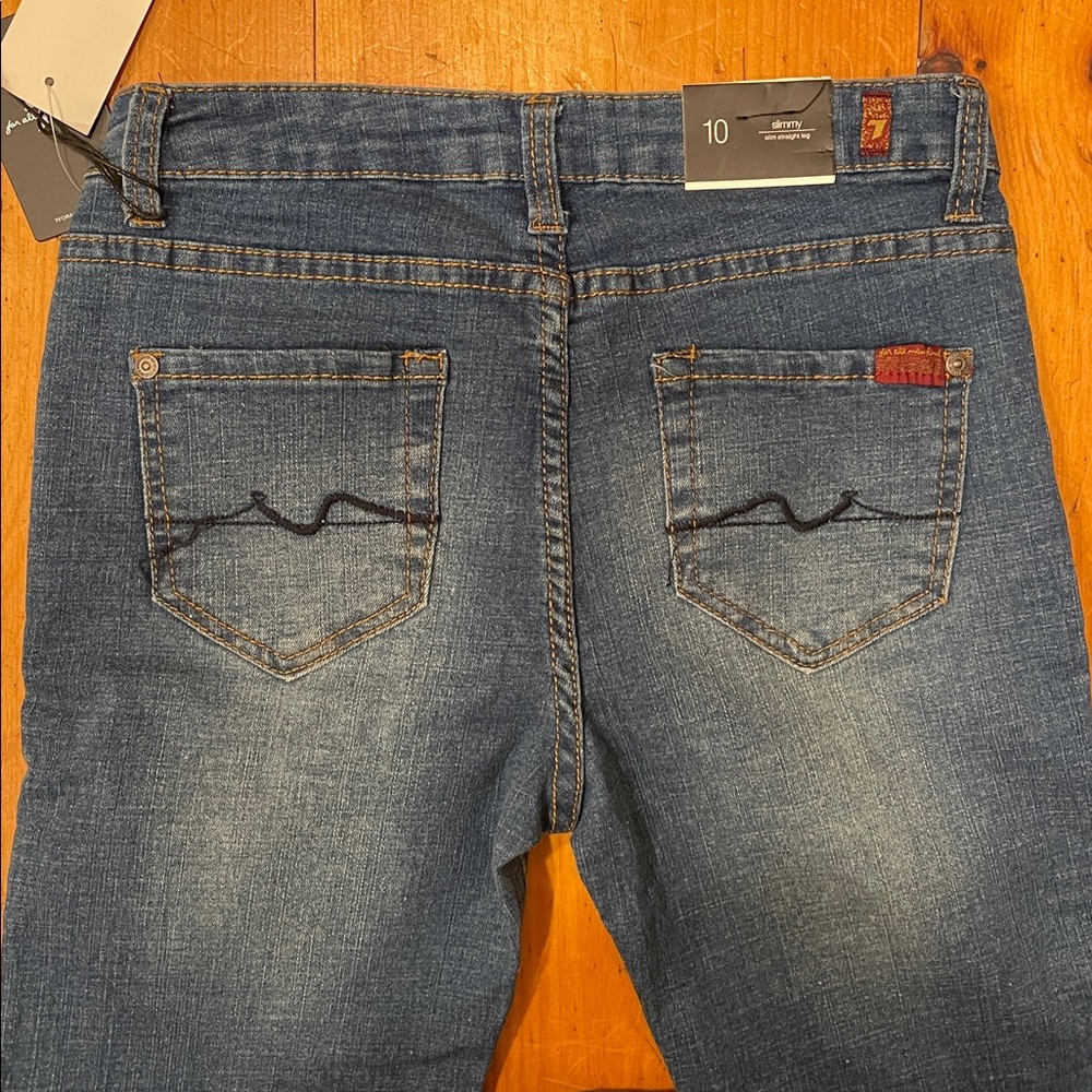 7 For all mankind Sedona slimmy comfort stretch Blue Jeans straight leg size 10 - Picture 6 of 9